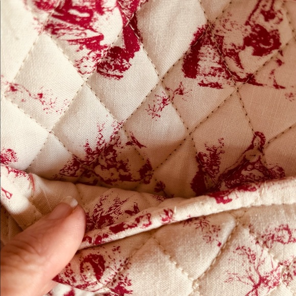 Vintage Bouvier Red Toile Victorian Print.              Russ Bertie & Co Handbag - Picture 4 of 9